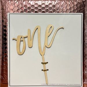 1st Birthday Cake Topper - Rustic Wood Number One